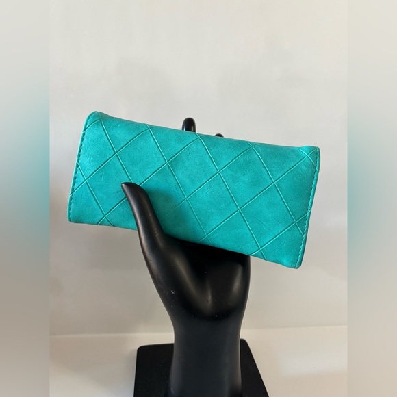 Botusi Long Wallet  PU Leather Turquoise - Picture 3 of 9